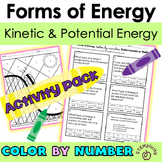Potential & Kinetic Energy Worksheets Forms of Energy Colo