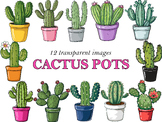 Cartoon Style Potted Cactus Clipart