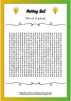 Preview of Potting Soil : Word Zigzag  - No prep Activity Worksheet