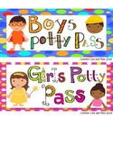 "Potty Pass" Set of 10 Passes Hall Pass, Bathroom Pass,Off