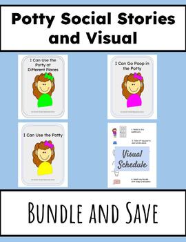 Preview of Potty Social Stories and Visual Bundle (Girl 1)