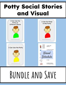 Preview of Potty Social Stories and Visual Bundle (Boy 1)