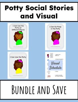 Preview of Potty Social Stories and Visual Bundle (Girl 2)
