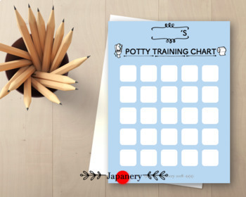 Potty Training Chart Blue Printable トイレトレーニング表 デジタルプリント ブルー By Japanery