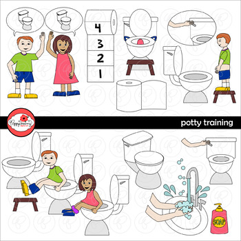 Potty Training Clipart by Poppydreamz by Poppydreamz Digital Art