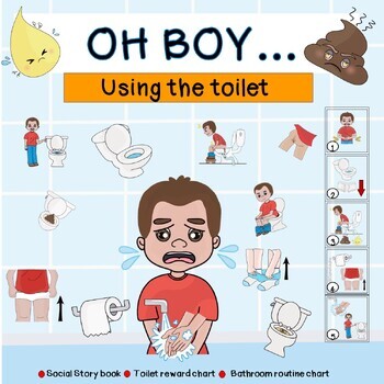 Preview of Potty social story, toilet chart, reward potty chart  for special education