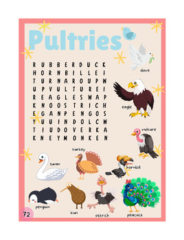 Preview of Poultries - Word Search Puzzles