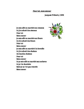 Pour Toi Mon Amour By Jacques Prevert By Jer5 Llc Tpt