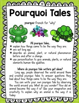 Pourquoi Tales by Read Write Grow With Mrs K | Teachers Pay Teachers