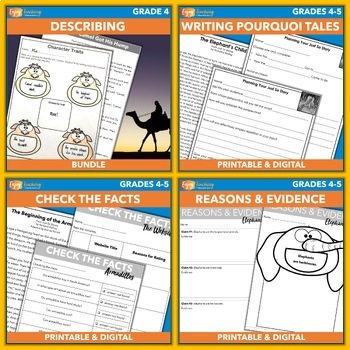 Preview of Just So Stories ELA Unit for Fourth Grade – Reading and Writing Pourquoi Tales