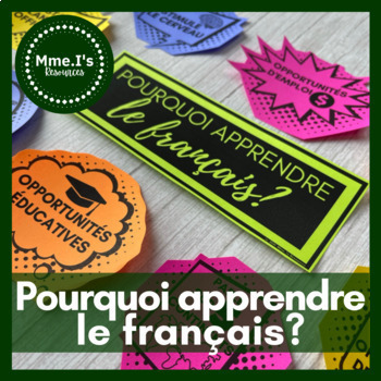 Preview of Pourquoi apprendre le français? | French Poster Set | Classroom Decor | Bubbles