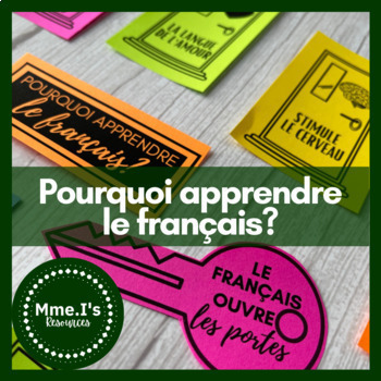 Preview of Pourquoi apprendre le français? | French Poster Set | Classroom Decor | Doors