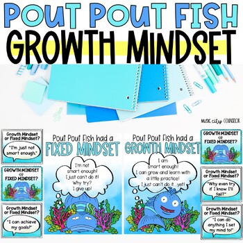 Preview of Pout Pout Fish Goes to School Growth Mindset Lesson, Counseling SEL