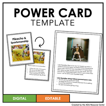 Preview of Power Card Template | Social Story Option