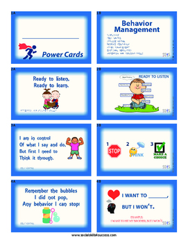 Preview of Power  Cards- Behavior Management