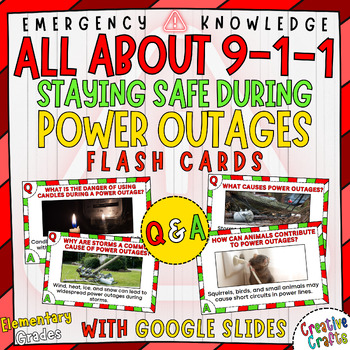 Preview of Power Outages Safety Tips, Q & A Flashcards Printable & Digital Resources