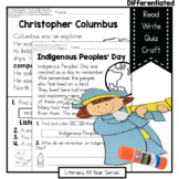 Columbus & Indigenous Peoples' Day - Reading, Writing, Art