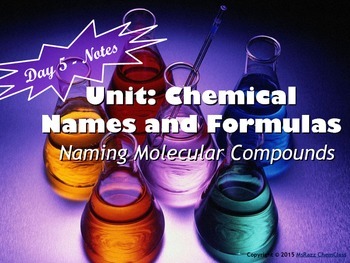 Preview of Naming and Formula Writing for Ionic and Molecular Compounds: Set of 5 PPTs!