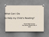 Power Point for Back to School Parent Night Session