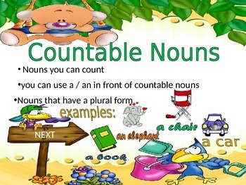 Preview of Power Point on countable nouns
