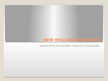 Preview of Power Point on the New England Colonies