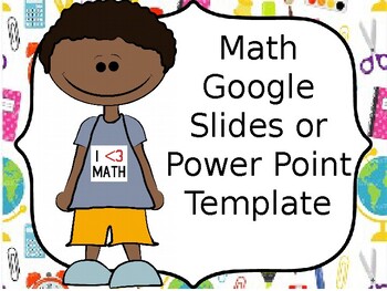 Preview of Power Point or Google Slide Blank Template for Math