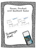 Power,Product, and Quotient Rule Scavenger Hunt