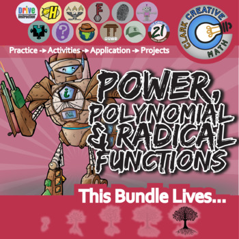 Preview of Power, Polynomial & Radical Functions Unit Bundle - Distance Learning Compatible