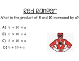 Power Ranger Rotation Stations- Translating Expressions