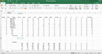 Preview of Power Ranking Excel Spreadsheet