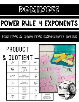 Preview of Power Rule Exponents - - Dominoes - - Product & Quotient