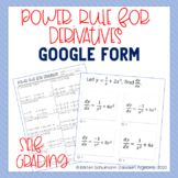 Power Rule for Derivatives Self-Grading Google Form Assign
