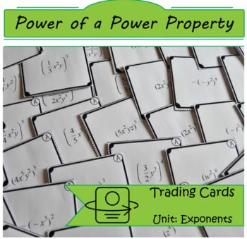 Preview of Task Cards: Power of a Power Property of Exponents