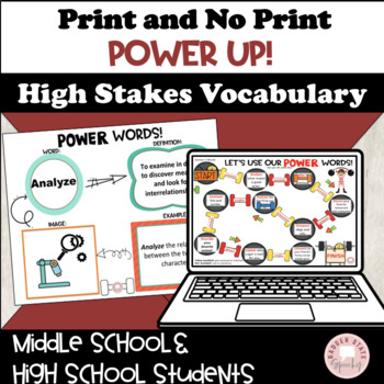 Preview of Power UP High Stakes Vocabulary Test-taking Assignments Print No Print