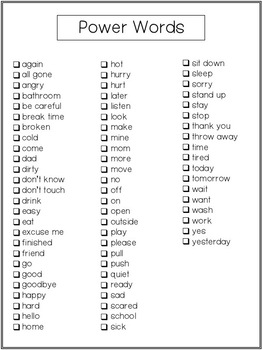functional vocabulary words speech therapy