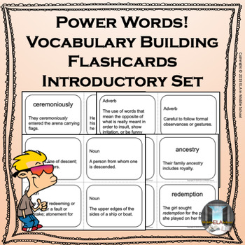 Preview of Power Words Vocabulary Building Flashcards and Word Wall The Introductory Set