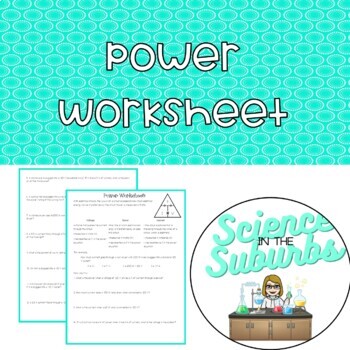 Preview of Electrical Power Worksheet