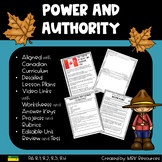 Power and Authority Grade 8 Saskatchewan Social Studies Unit
