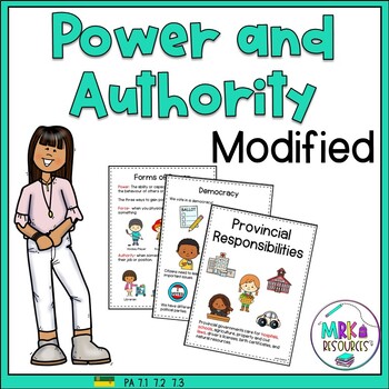 Preview of Power and Authority Modified Booklet Grade 7 Social
