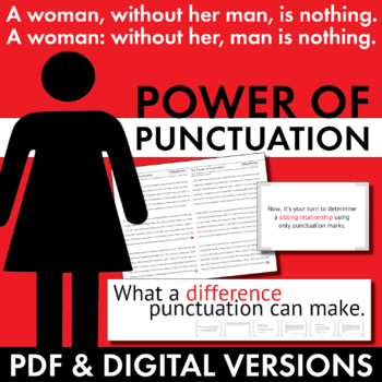 Preview of Punctuation Lecture & Editing Handout, Grammar Activity, PDF & Google Drive CCSS