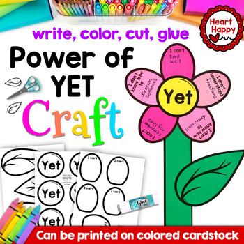 Preview of SEL Activity | Growth Mindset Craft | Power of YET Flower Craft | Spring Craft