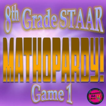 Preview of PowerPoint 8th Grade Math STAAR Jeopardy style Game (Game 1)