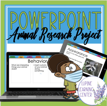 Preview of PowerPoint Animal Research Templates and Instructions Great for Asynchronous Day