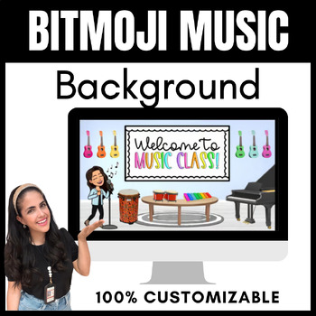 Preview of PowerPoint Bitmoji Music Classroom | Desktop Background or Slideshow Cover Page