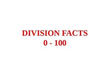 Preview of PowerPoint Division Facts 0 - 10 Drills, Flash Cards