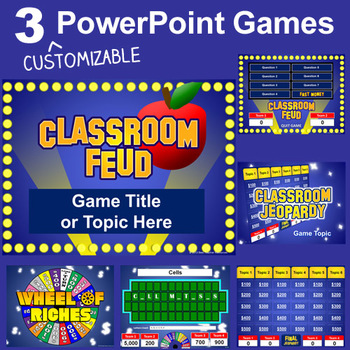 Preview of PowerPoint Games Pack - 3 Customizable Templates