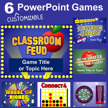 Preview of PowerPoint Games Pack - 6 Customizable Templates