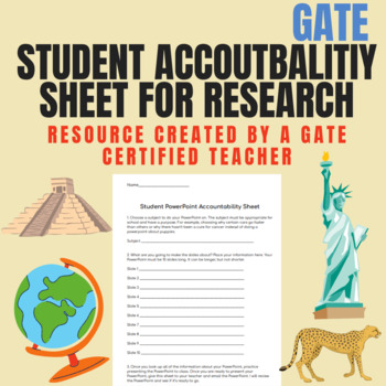Preview of Accountability Sheet for Genius Hour Research Report for PowerPoint/GoogleSlides