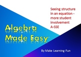 PowerPoint High School Algebra CCSS  A-SSE Equation