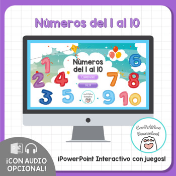 Preview of PowerPoint Interactivo Números 1 al 10 en Español | Numbers 1 - 10 in Spanish